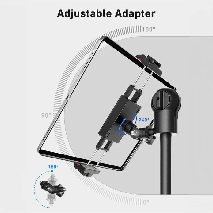 KraftGeek Bravo Collapsible Music Stand Kit with Bag/Light/Phone and Tablet Mount (Black or white)